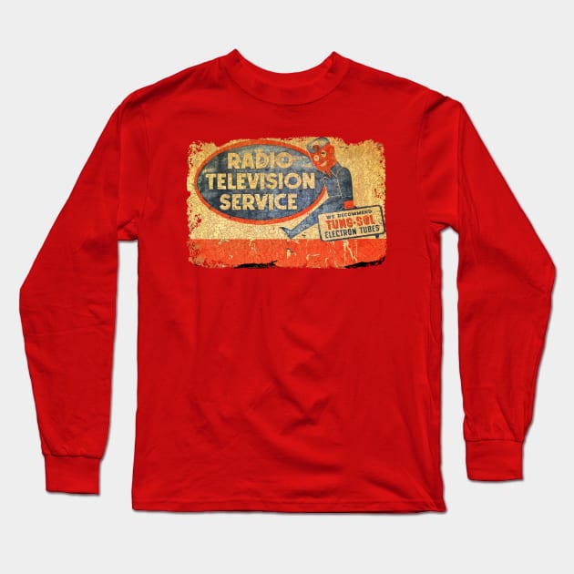 TV repair Long Sleeve T-Shirt by Midcenturydave